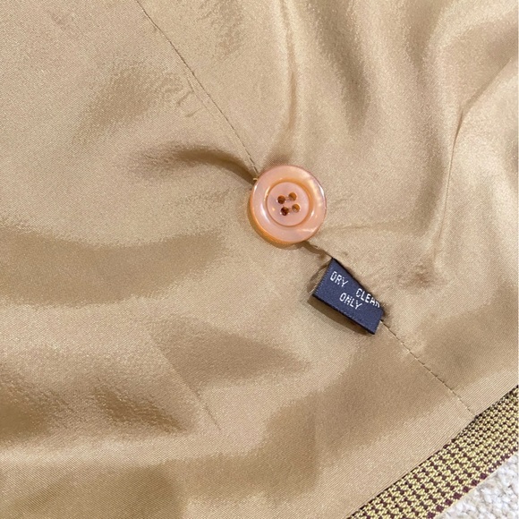 NWT Linda Allard ellen tracy 2 piece micro plaid pantsuit lined moss color sz 16 - Picture 14 of 14